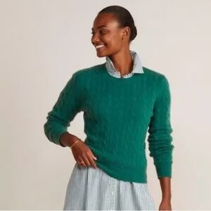NWT Vineyard Vines Cashmere Cable Knit Sweater Green Medium/Small